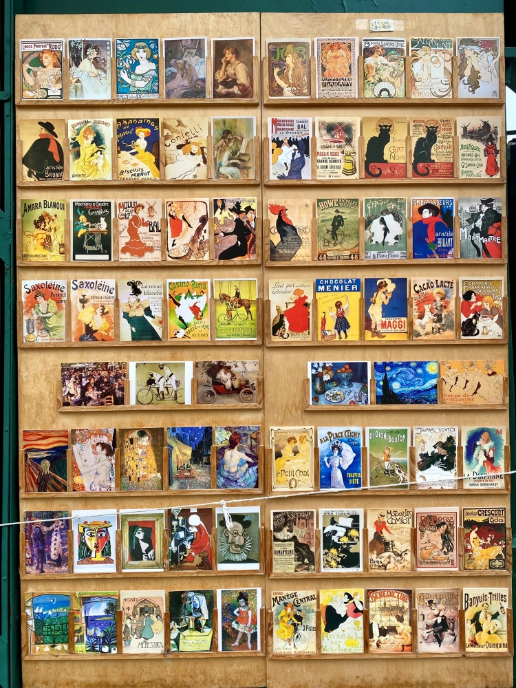 image of printed postcards in rows